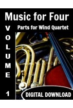 Bouree by Bach:  Music for Four, Volume 1 - Set of Parts for Wind Quartet